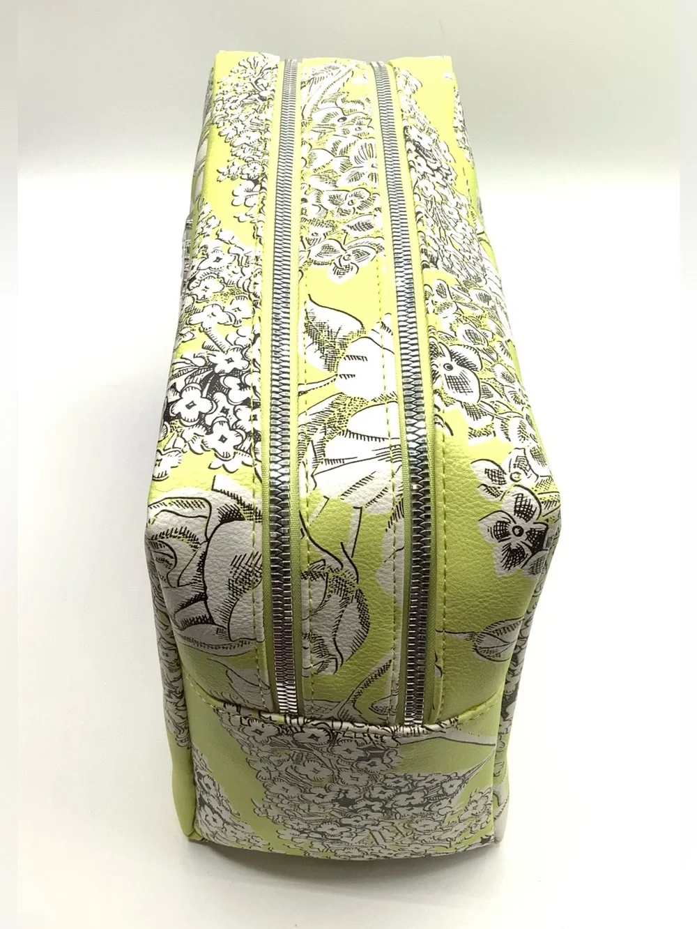 Betsey Johnson Lime Green Floral Cosmetic Bag with Wristlet Strap - NWOT